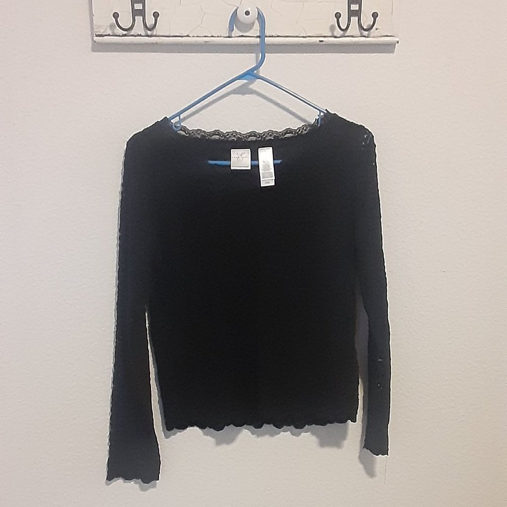 Black Lace Womens M Top Emma James